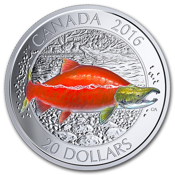 2016 Canada 1 oz Silver $20 Canadian Salmonids: Sockeye Salmon 2016 Canada 1 oz Silver $20 Canadian Salmonids: Sockeye Salmon